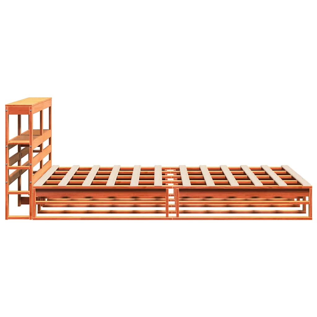vidaXL Cadru de pat fără saltea, maro ceruit 140x200 cm lemn masiv pin vidaXL Cadru de pat fără saltea, maro ceruit 140x200 cm lemn masiv pin