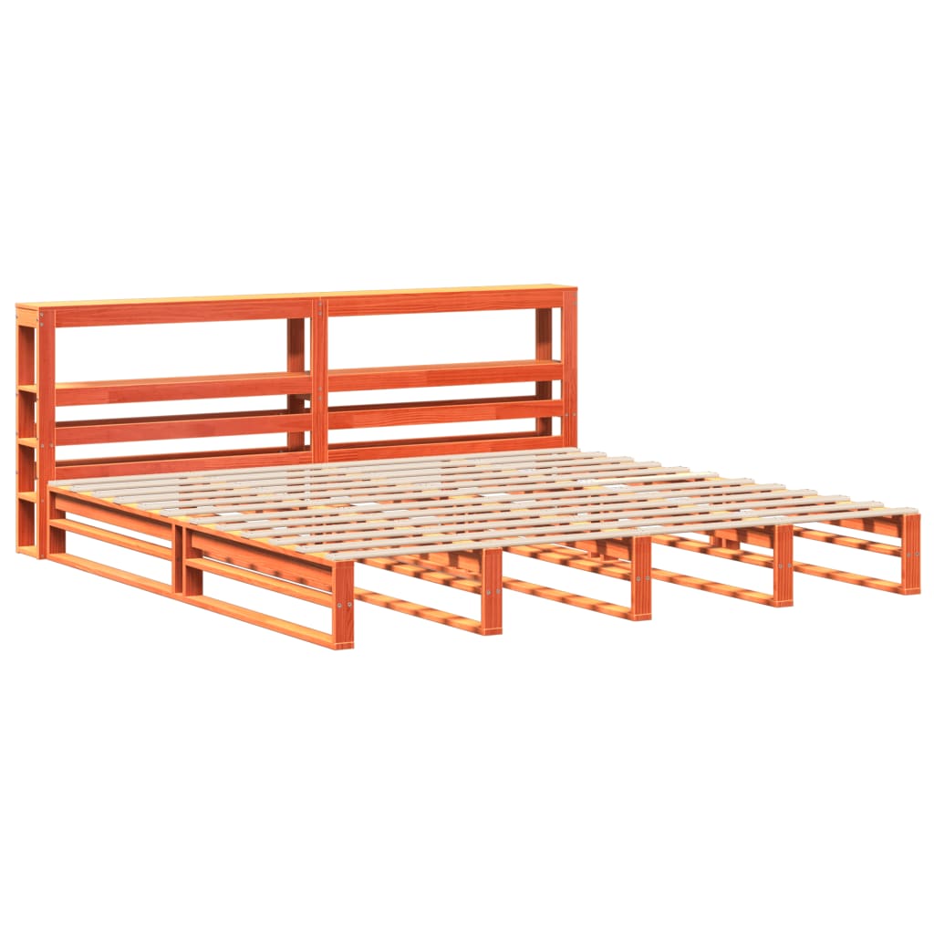 vidaXL Cadru de pat fără saltea, maro ceruit 180x200 cm lemn masiv pin vidaXL Cadru de pat fără saltea, maro ceruit 180x200 cm lemn masiv pin