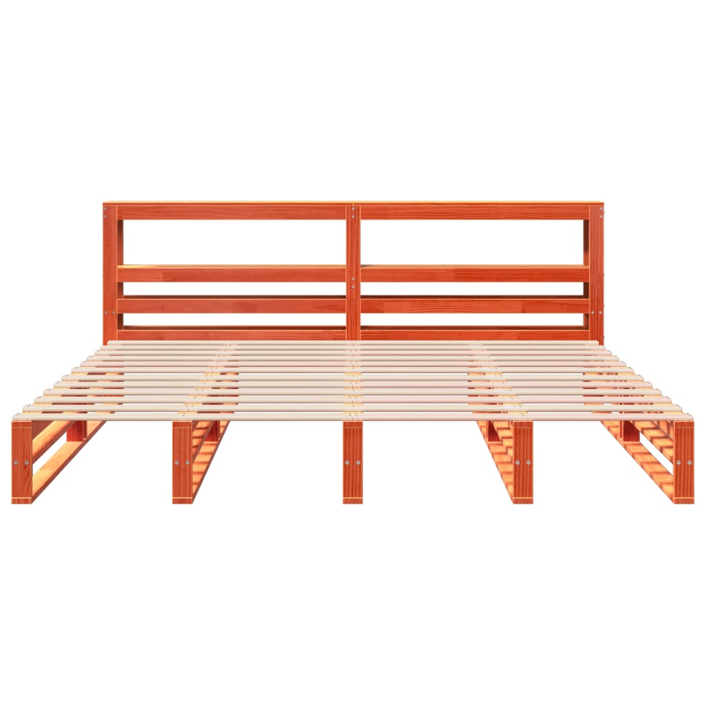 vidaXL Cadru de pat fără saltea, maro ceruit 180x200 cm lemn masiv pin vidaXL Cadru de pat fără saltea, maro ceruit 180x200 cm lemn masiv pin