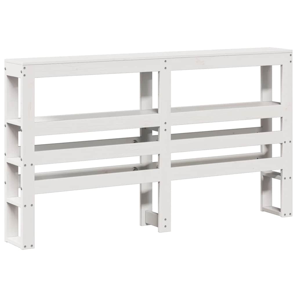 vidaXL Cadru de pat fără saltea, alb, 135x190 cm, lemn masiv de pin vidaXL Cadru de pat fără saltea, alb, 135x190 cm, lemn masiv de pin