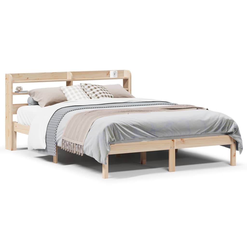 vidaXL Cadru de pat fără saltea, 120x190 cm, lemn masiv pin vidaXL Cadru de pat fără saltea, 120x190 cm, lemn masiv pin