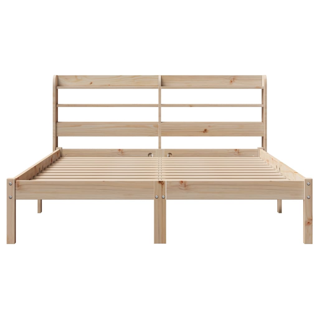 vidaXL Cadru de pat fără saltea, 140x190 cm, lemn masiv de pin vidaXL Cadru de pat fără saltea, 140x190 cm, lemn masiv de pin