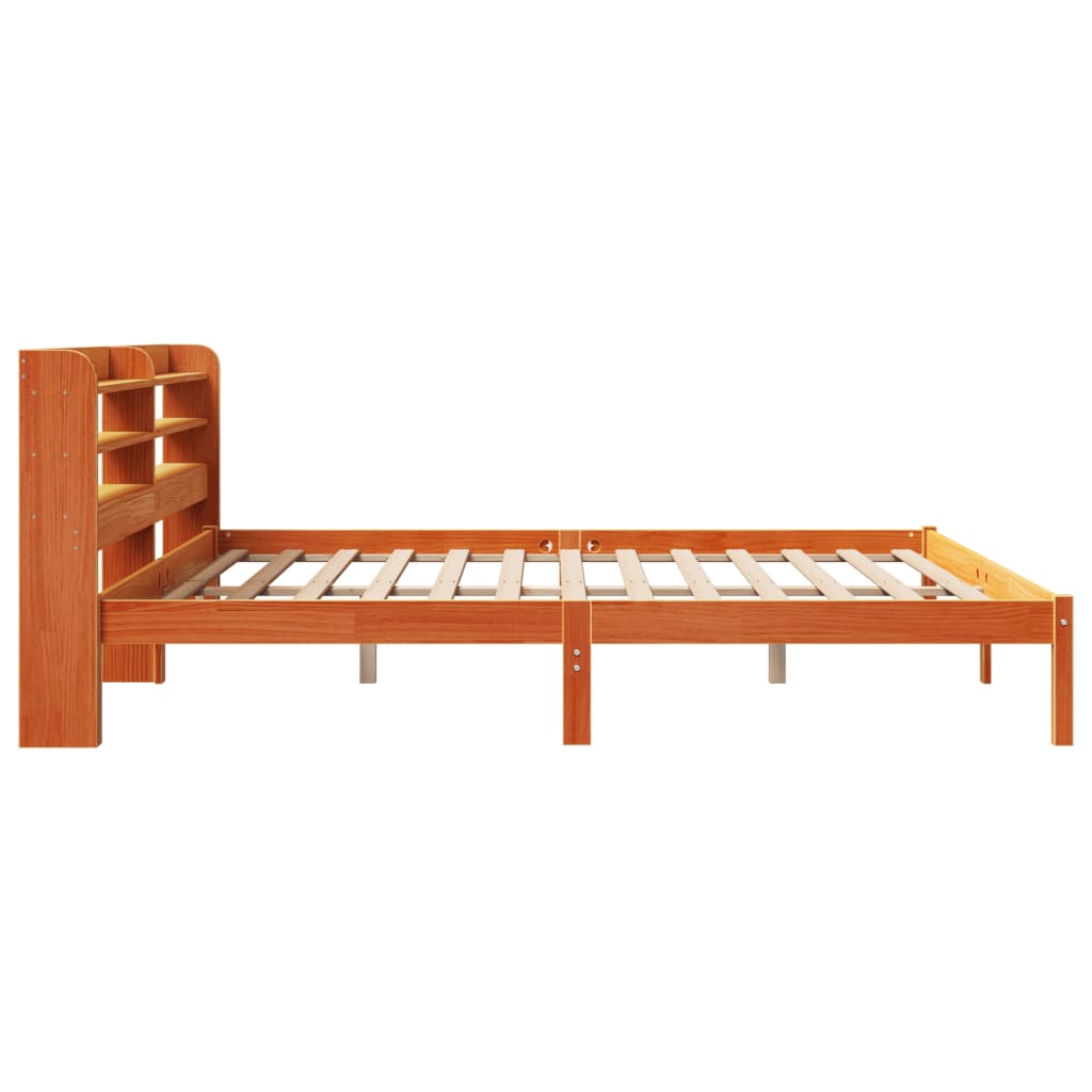 vidaXL Cadru de pat cu tăblie, maro ceruit, 180x200 cm, lemn masiv pin vidaXL Cadru de pat cu tăblie, maro ceruit, 180x200 cm, lemn masiv pin