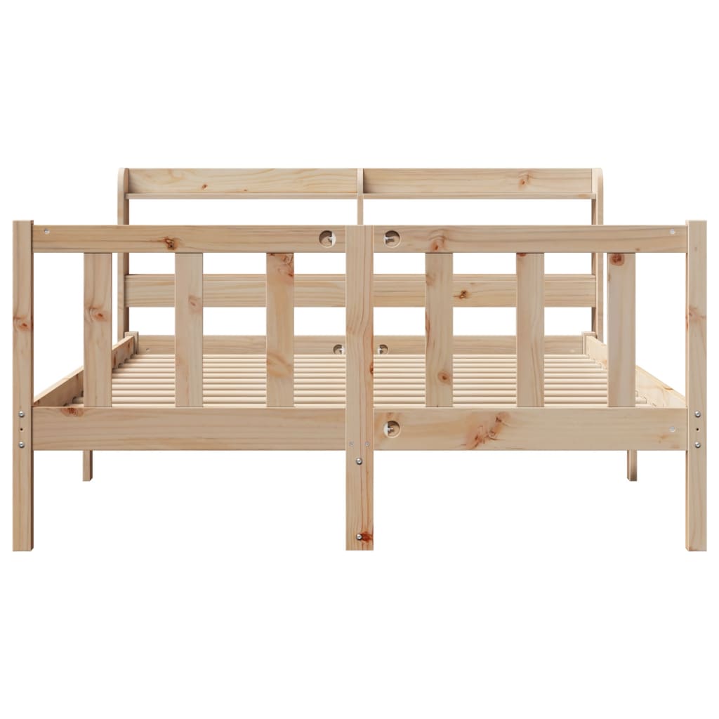 vidaXL Cadru de pat fără saltea, 140x190 cm, lemn masiv de pin vidaXL Cadru de pat fără saltea, 140x190 cm, lemn masiv de pin