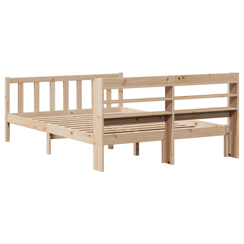 vidaXL Cadru de pat fără saltea, 140x190 cm, lemn masiv de pin vidaXL Cadru de pat fără saltea, 140x190 cm, lemn masiv de pin