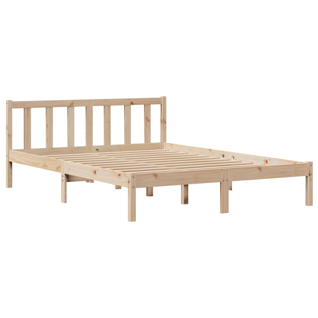 vidaXL Cadru de pat fără saltea, 140x190 cm, lemn masiv de pin vidaXL Cadru de pat fără saltea, 140x190 cm, lemn masiv de pin