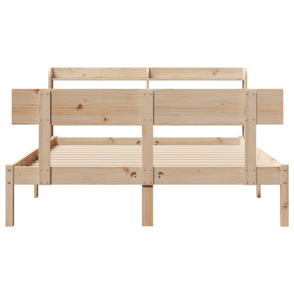 vidaXL Cadru de pat fără saltea, 140x190 cm, lemn masiv de pin
