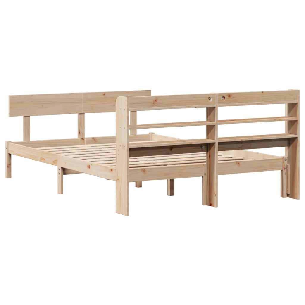 vidaXL Cadru de pat fără saltea, 140x190 cm, lemn masiv de pin