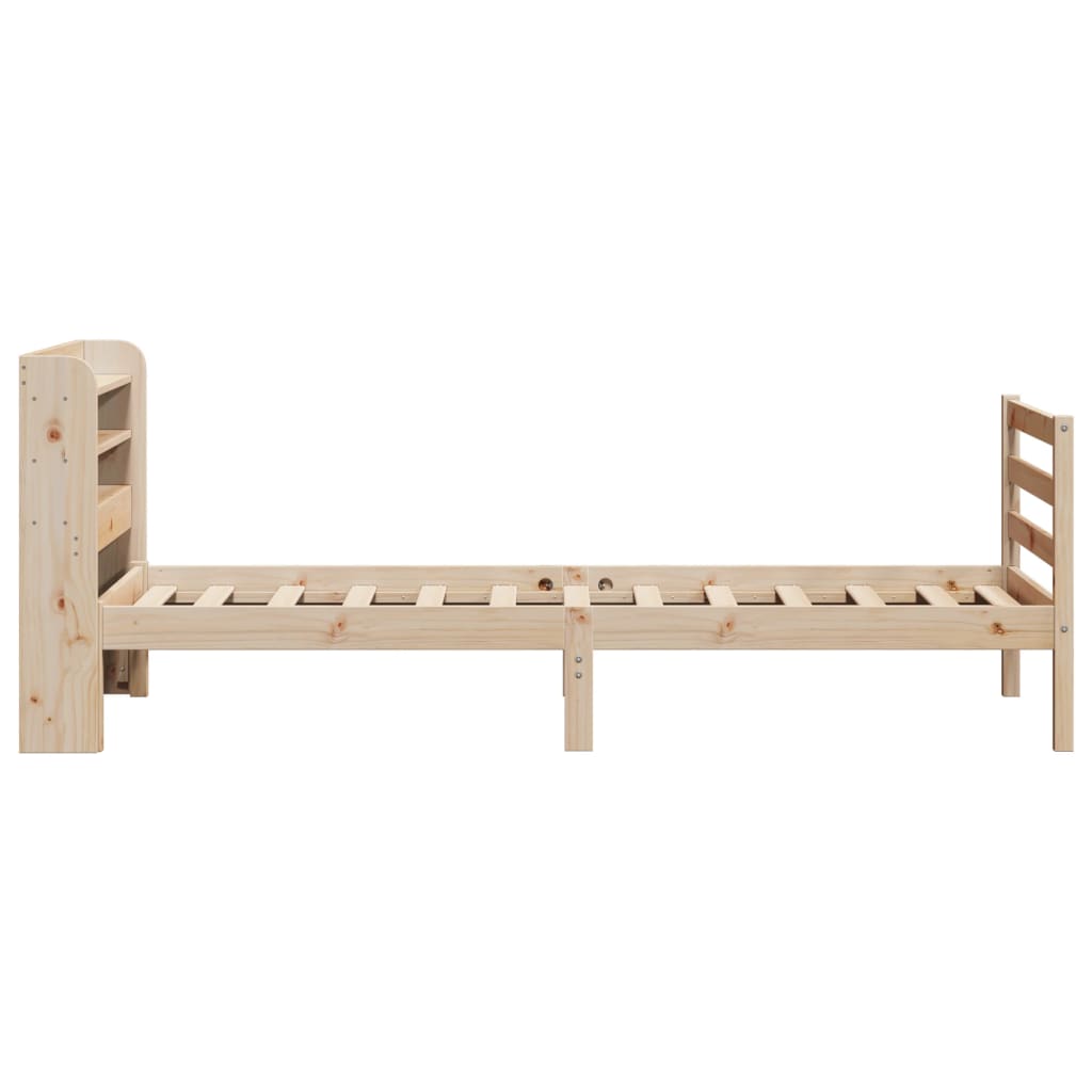 vidaXL Cadru de pat cu tăblie, 75x190 cm, lemn masiv de pin vidaXL Cadru de pat cu tăblie, 75x190 cm, lemn masiv de pin