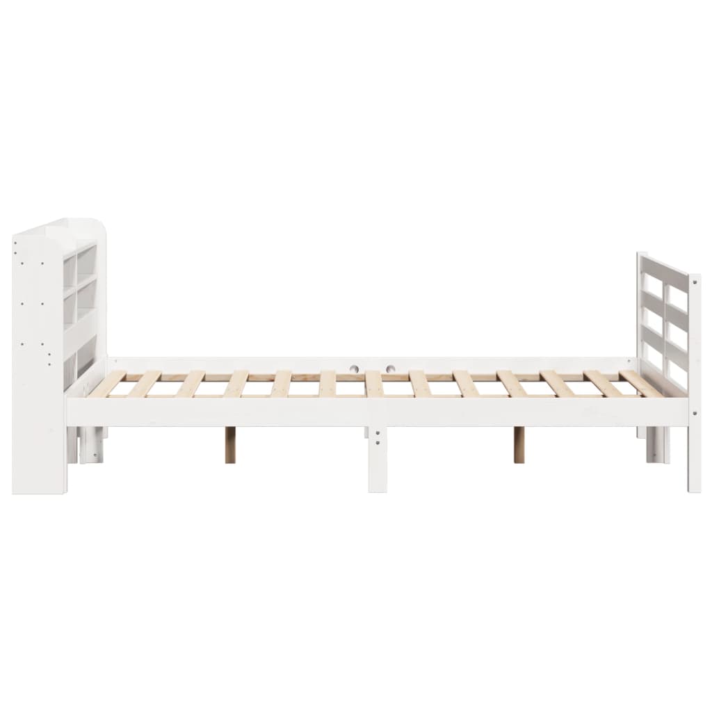 vidaXL Cadru de pat cu tăblie, alb, 120x190 cm, lemn masiv pin vidaXL Cadru de pat cu tăblie, alb, 120x190 cm, lemn masiv pin