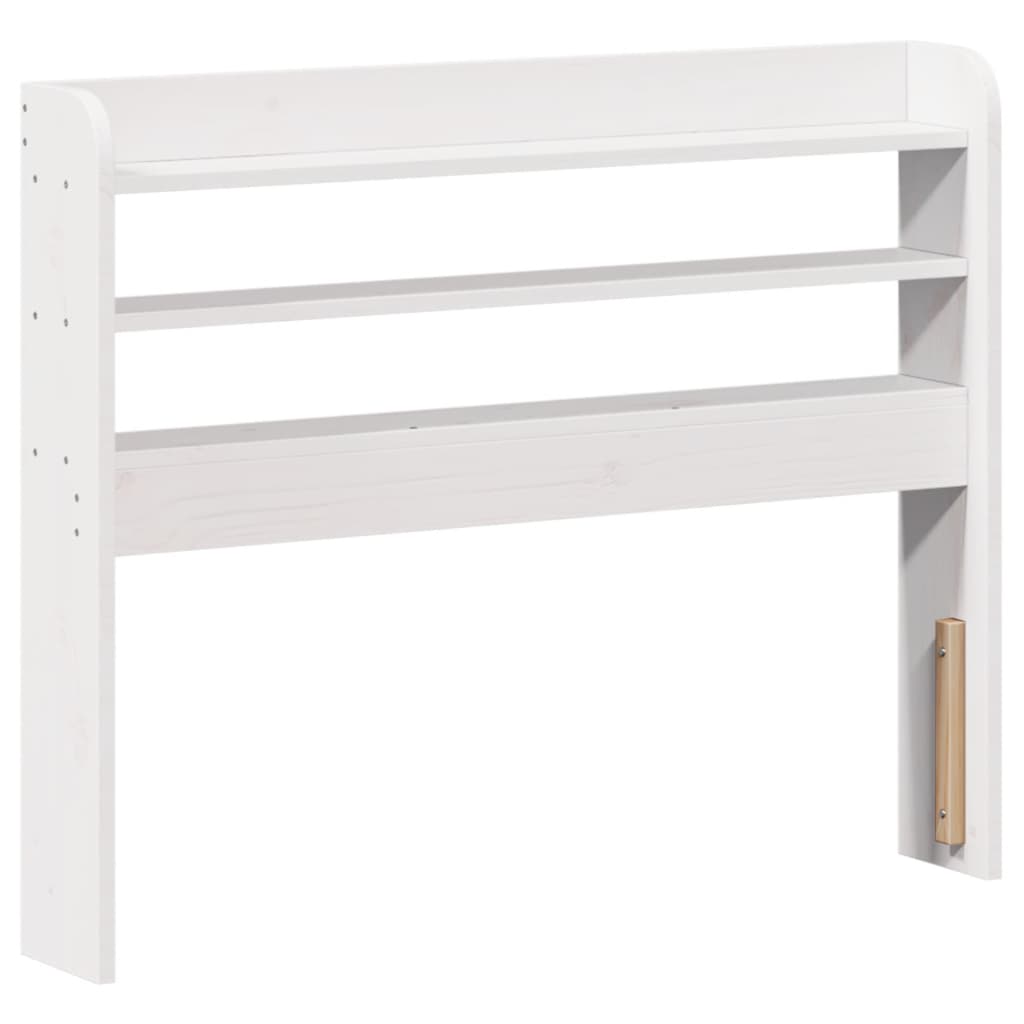 vidaXL Cadru de pat cu tăblie, alb, 75x190 cm, lemn masiv de pin