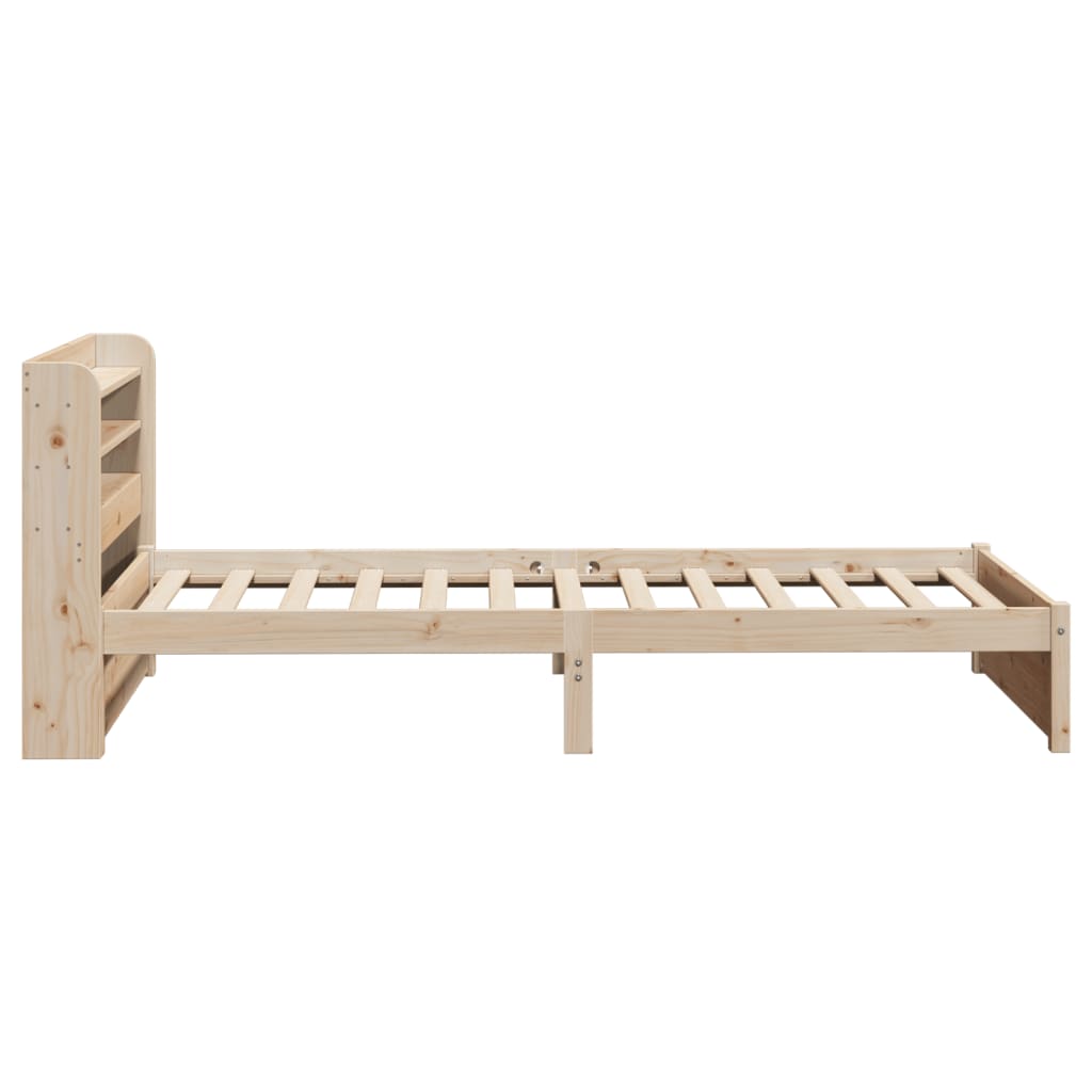 vidaXL Cadru de pat cu tăblie, 90x190 cm, lemn masiv pin vidaXL Cadru de pat cu tăblie, 90x190 cm, lemn masiv pin