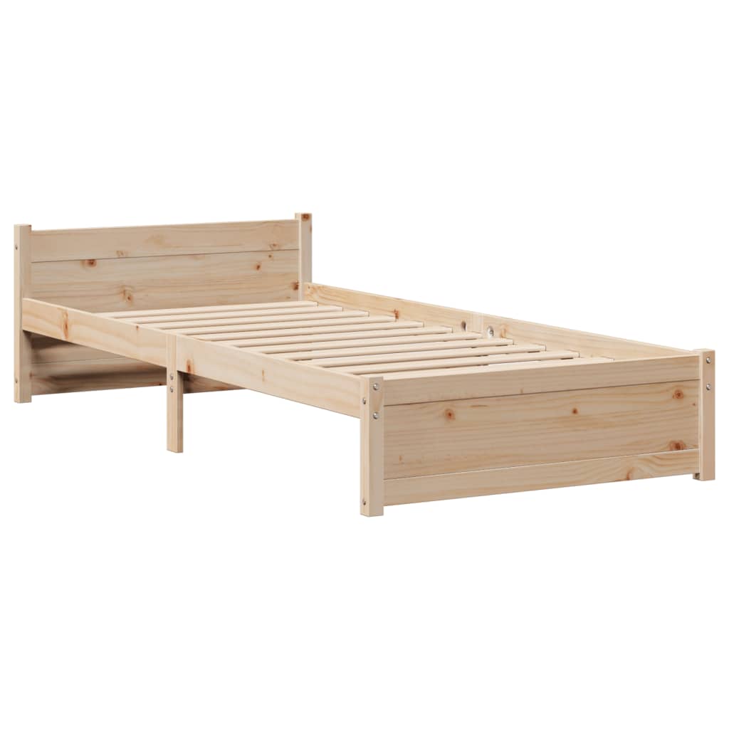 vidaXL Cadru de pat cu tăblie, 90x190 cm, lemn masiv pin vidaXL Cadru de pat cu tăblie, 90x190 cm, lemn masiv pin
