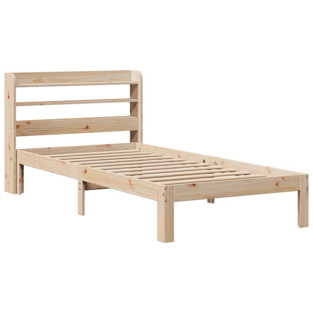 vidaXL Cadru de pat cu tăblie, 90x190 cm, lemn masiv pin vidaXL Cadru de pat cu tăblie, 90x190 cm, lemn masiv pin