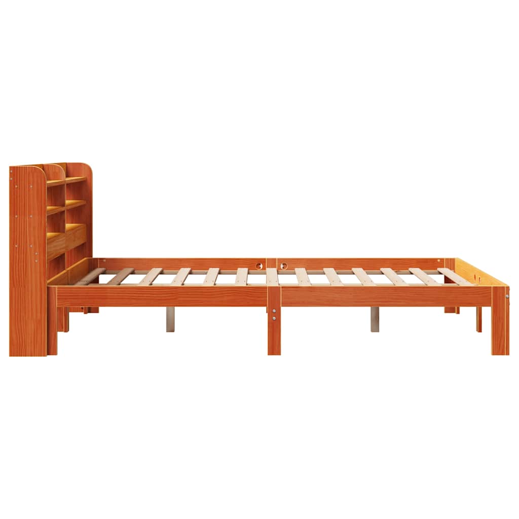 vidaXL Cadru de pat fără saltea, maro ceruit 140x200 cm lemn masiv pin vidaXL Cadru de pat fără saltea, maro ceruit 140x200 cm lemn masiv pin