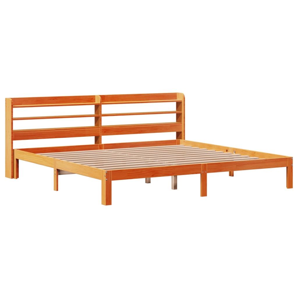 vidaXL Cadru de pat fără saltea, maro ceruit 180x200 cm lemn masiv pin vidaXL Cadru de pat fără saltea, maro ceruit 180x200 cm lemn masiv pin