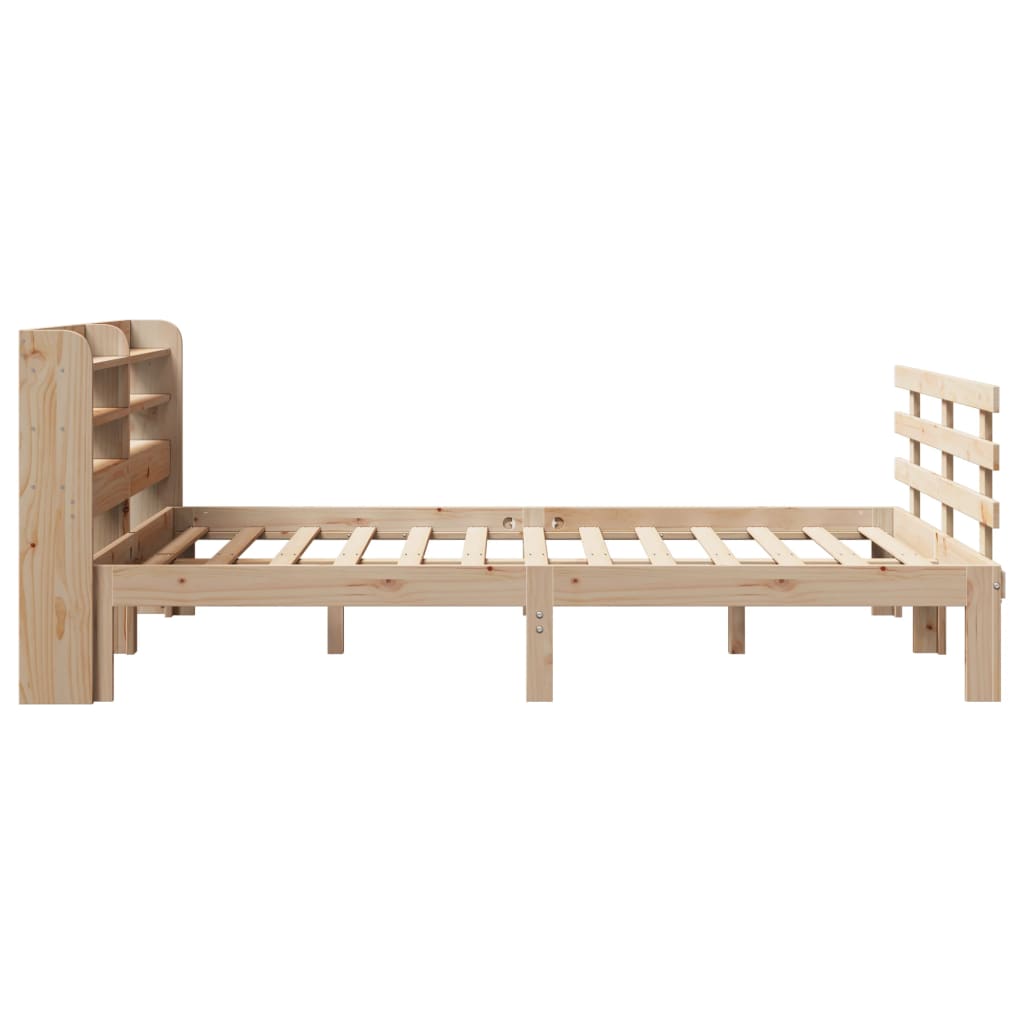 vidaXL Cadru de pat cu tăblie, 120x190 cm, lemn masiv pin vidaXL Cadru de pat cu tăblie, 120x190 cm, lemn masiv pin