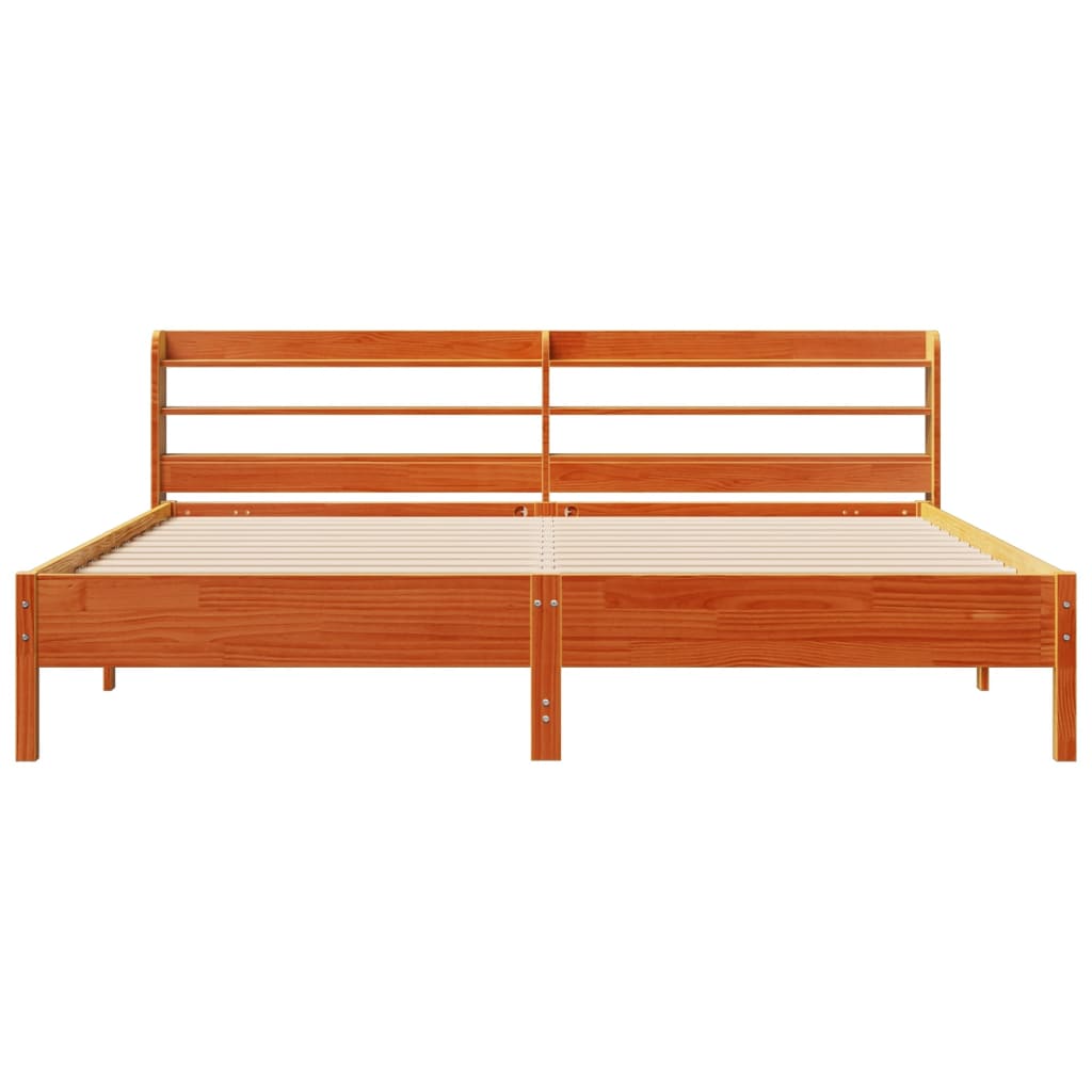 vidaXL Cadru de pat fără saltea, maro ceruit 200x200 cm lemn masiv pin vidaXL Cadru de pat fără saltea, maro ceruit 200x200 cm lemn masiv pin