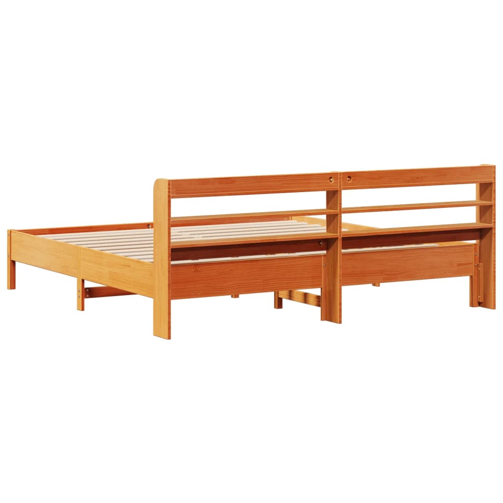 vidaXL Cadru de pat fără saltea, maro ceruit 200x200 cm lemn masiv pin vidaXL Cadru de pat fără saltea, maro ceruit 200x200 cm lemn masiv pin