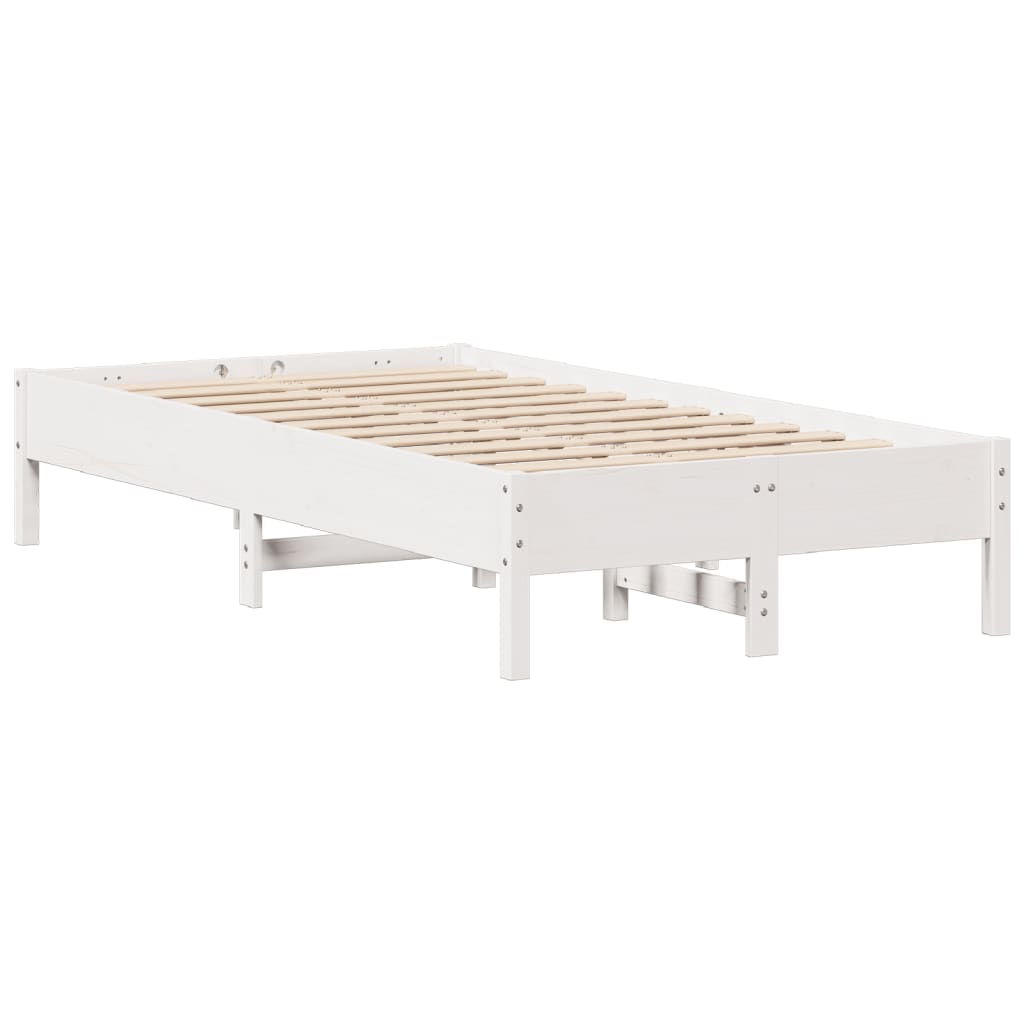vidaXL Cadru de pat fără saltea, alb, 120x200 cm, lemn masiv pin vidaXL Cadru de pat fără saltea, alb, 120x200 cm, lemn masiv pin
