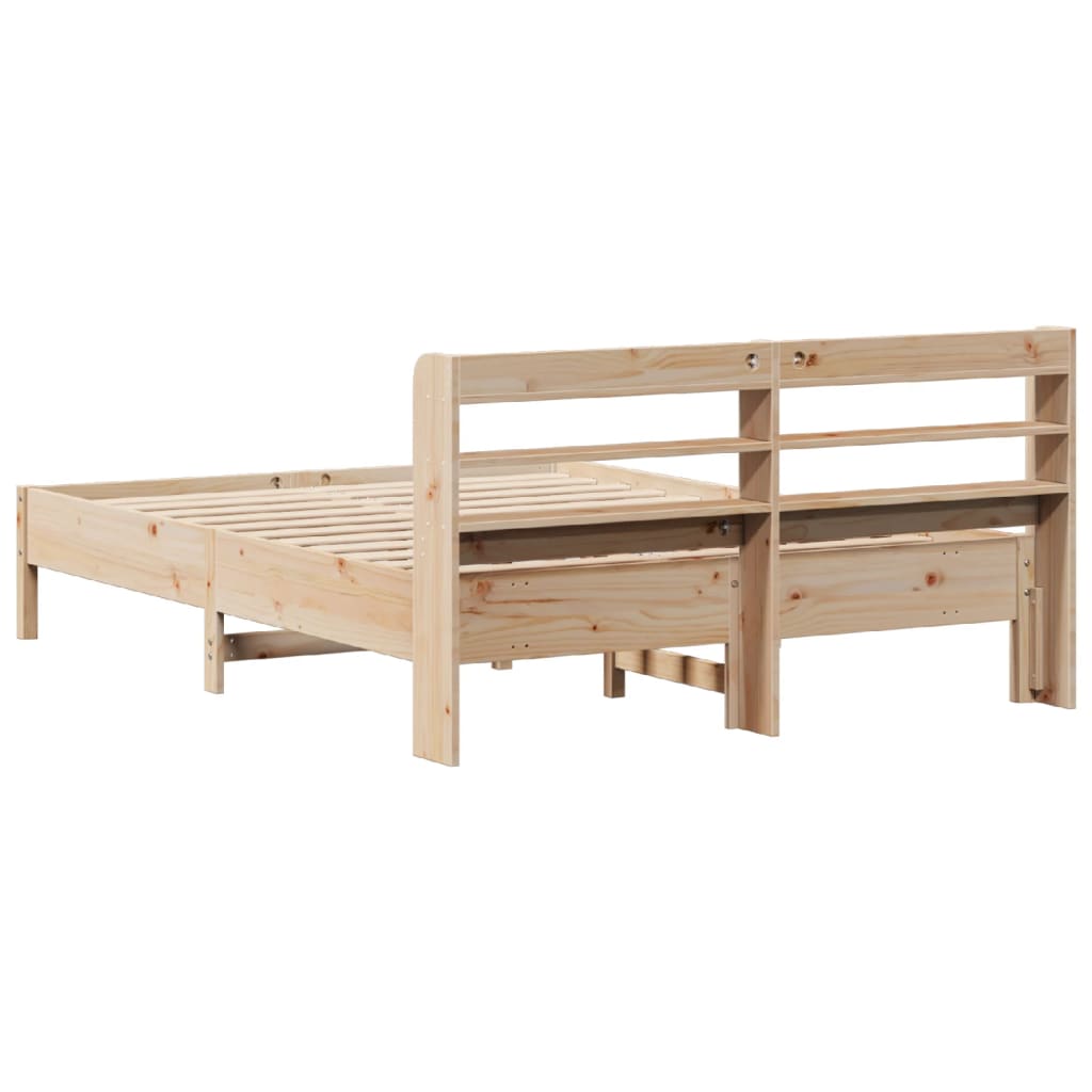 vidaXL Cadru de pat fără saltea, 140x190 cm, lemn masiv de pin