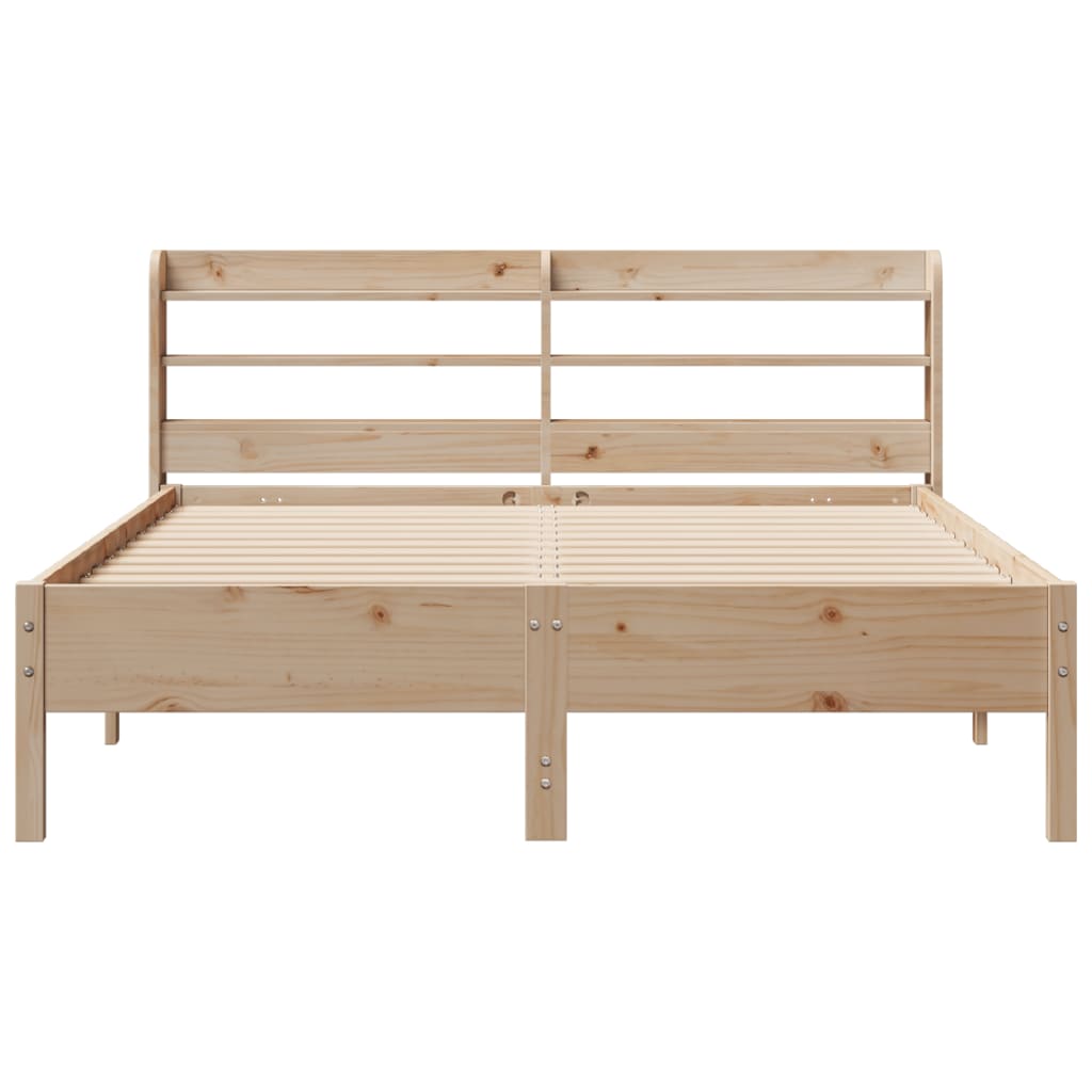 vidaXL Cadru de pat fără saltea, 135x190 cm, lemn masiv de pin vidaXL Cadru de pat fără saltea, 135x190 cm, lemn masiv de pin