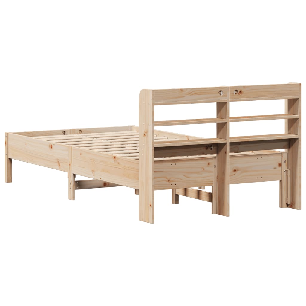 vidaXL Cadru de pat fără saltea, 75x190 cm, lemn masiv de pin