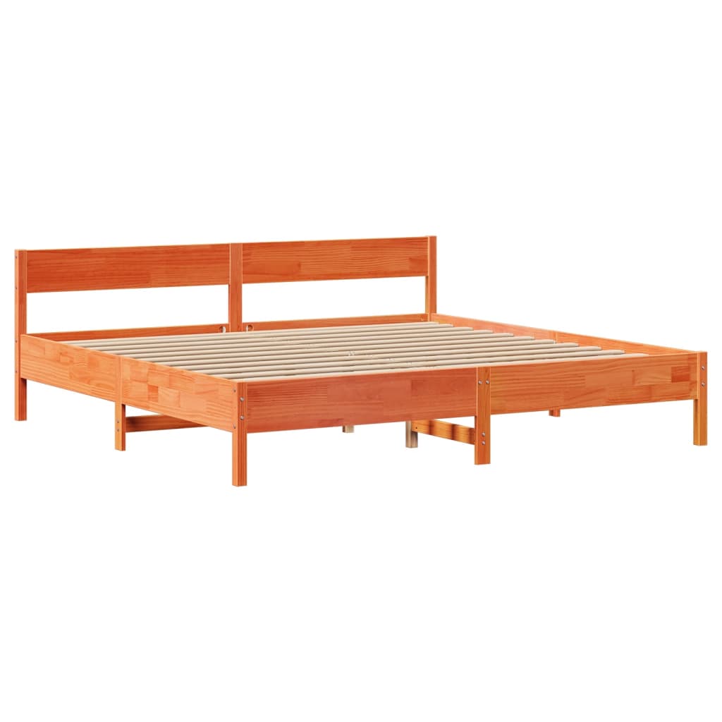 vidaXL Cadru de pat fără saltea, maro ceruit 200x200 cm lemn masiv pin vidaXL Cadru de pat fără saltea, maro ceruit 200x200 cm lemn masiv pin