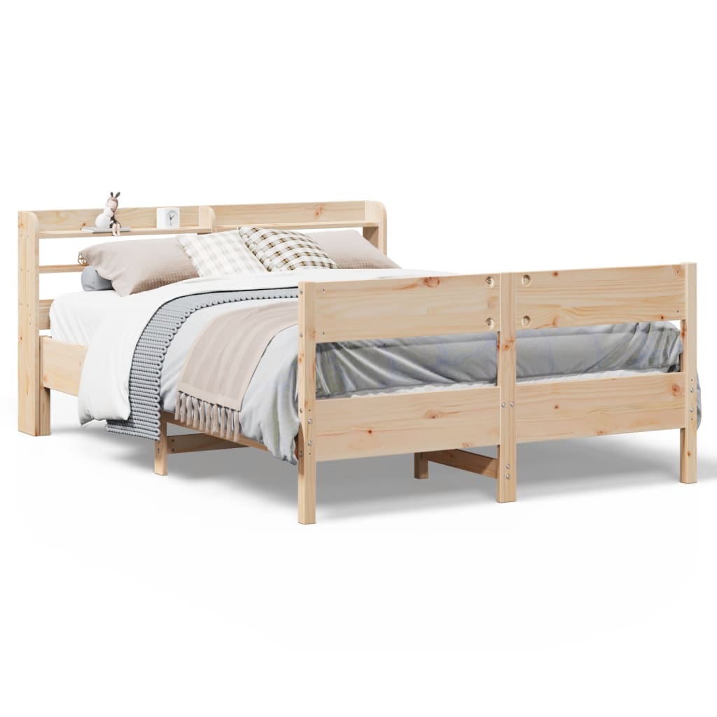 vidaXL Cadru de pat fără saltea, 140x190 cm, lemn masiv de pin vidaXL Cadru de pat fără saltea, 140x190 cm, lemn masiv de pin