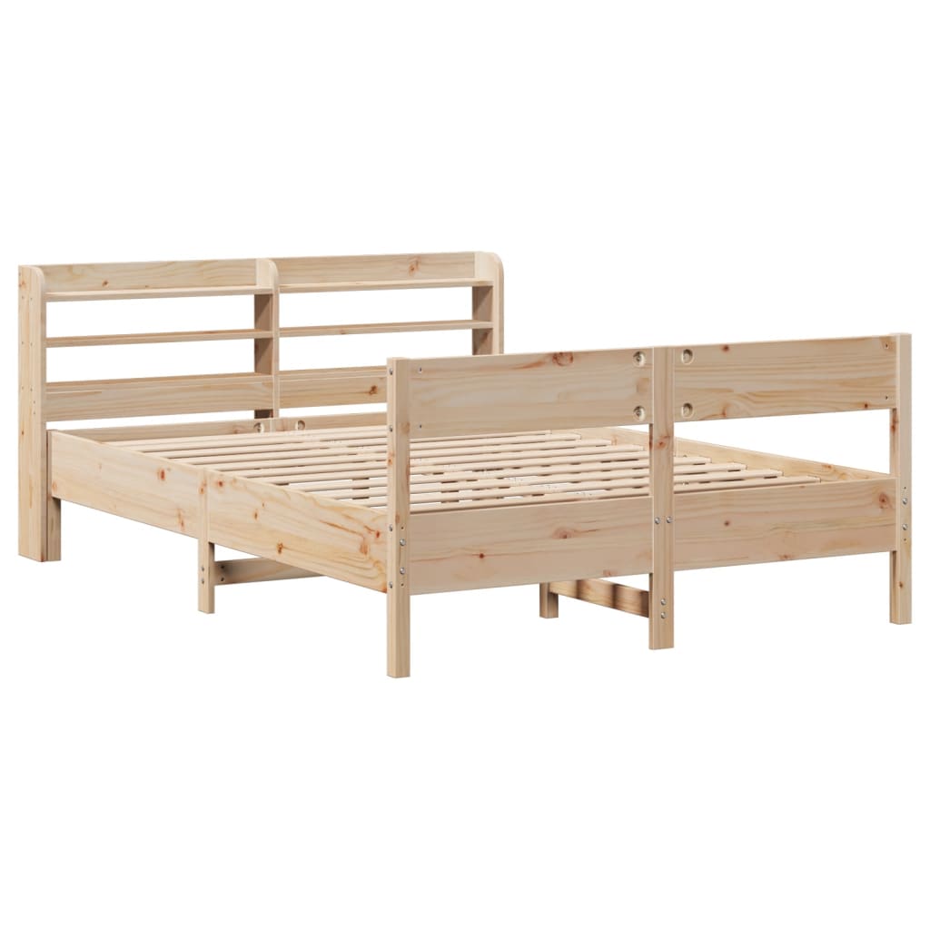 vidaXL Cadru de pat fără saltea, 135x190 cm, lemn masiv de pin