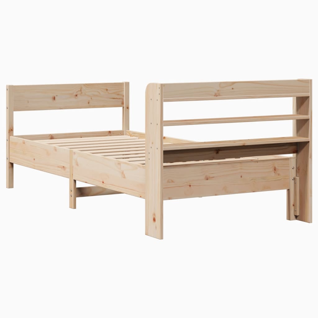 vidaXL Cadru de pat fără saltea, 75x190 cm, lemn masiv de pin