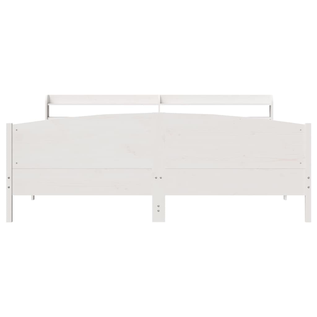 vidaXL Cadru de pat fără saltea, alb, 200x200 cm, lemn masiv pin