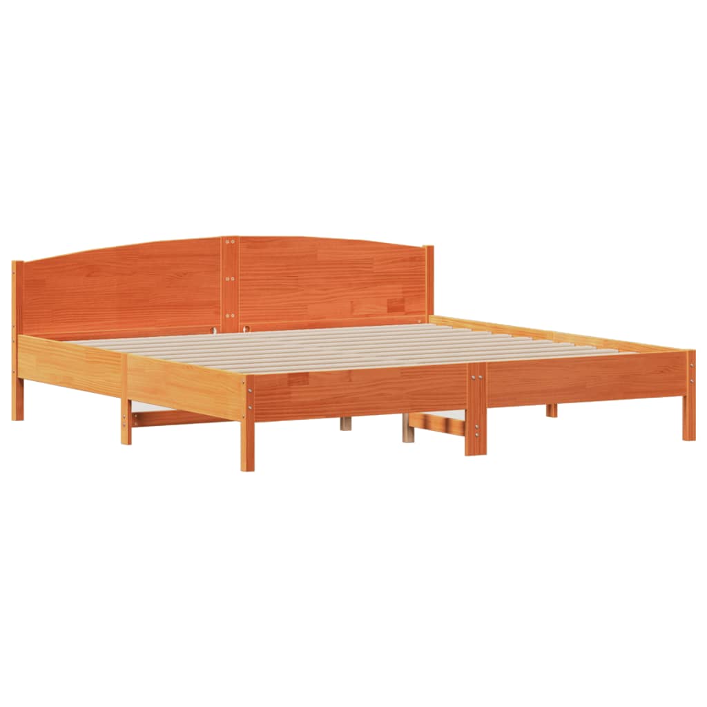 vidaXL Cadru de pat fără saltea, maro ceruit 180x200 cm lemn masiv pin vidaXL Cadru de pat fără saltea, maro ceruit 180x200 cm lemn masiv pin