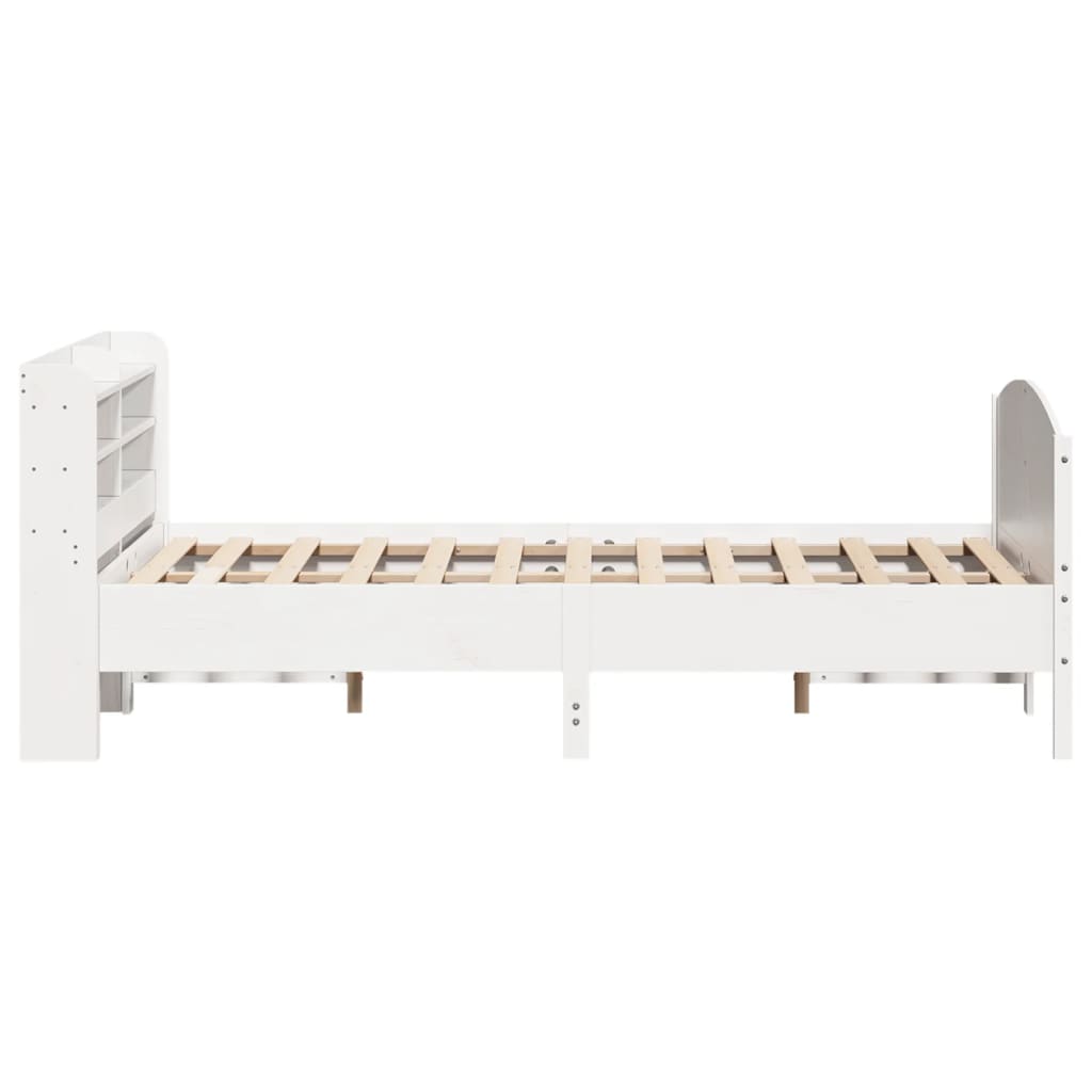 vidaXL Cadru de pat fără saltea, alb, 160x200 cm, lemn masiv pin vidaXL Cadru de pat fără saltea, alb, 160x200 cm, lemn masiv pin