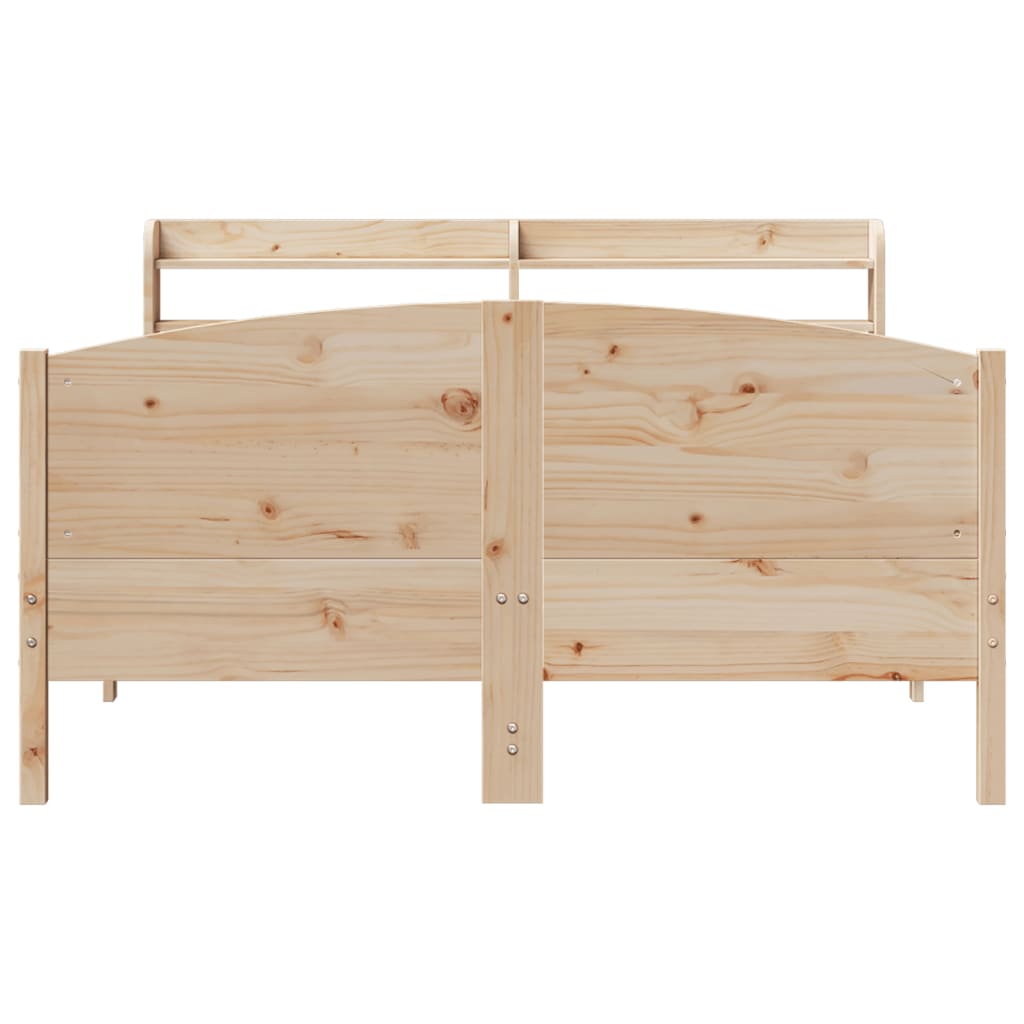 vidaXL Cadru de pat fără saltea, 135x190 cm, lemn masiv de pin