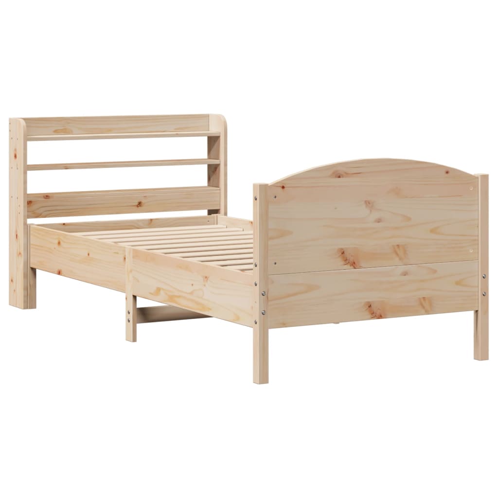 vidaXL Cadru de pat fără saltea, 75x190 cm, lemn masiv de pin