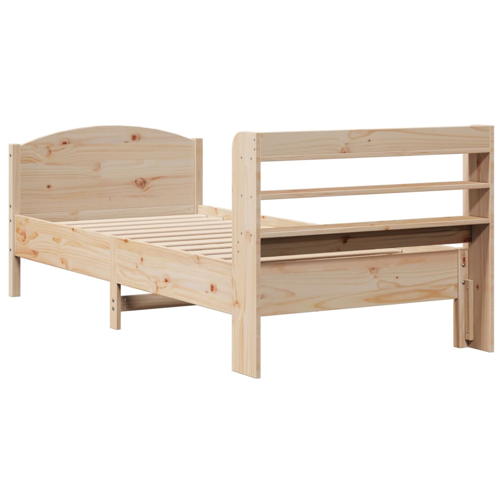 vidaXL Cadru de pat fără saltea, 75x190 cm, lemn masiv de pin