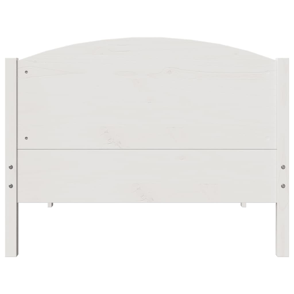 vidaXL Cadru de pat fără saltea, alb, 75x190 cm, lemn masiv de pin