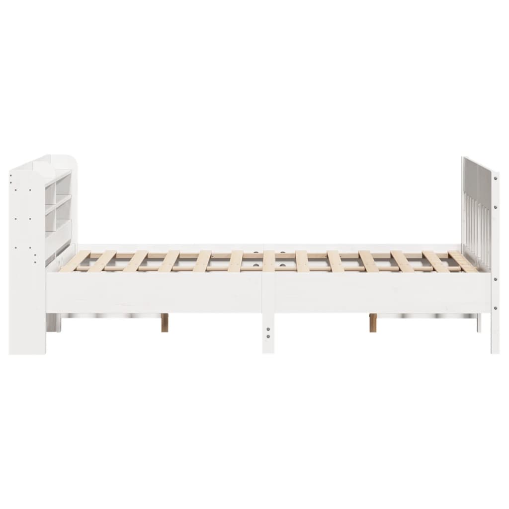 vidaXL Cadru de pat fără saltea, alb, 120x200 cm, lemn masiv pin vidaXL Cadru de pat fără saltea, alb, 120x200 cm, lemn masiv pin