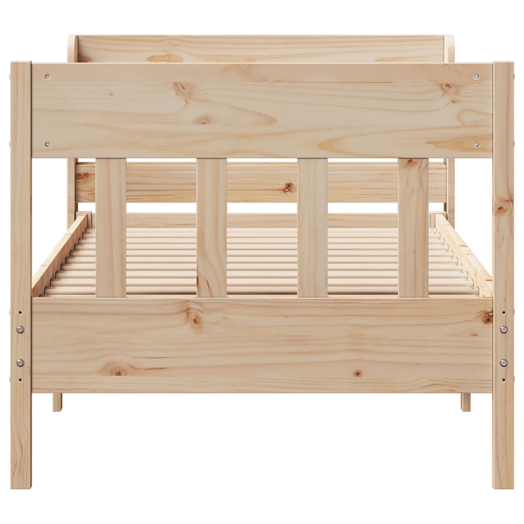 vidaXL Cadru de pat fără saltea, 75x190 cm, lemn masiv de pin