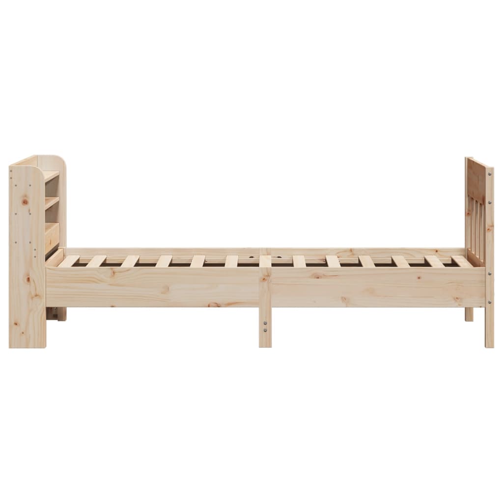 vidaXL Cadru de pat fără saltea, 75x190 cm, lemn masiv de pin