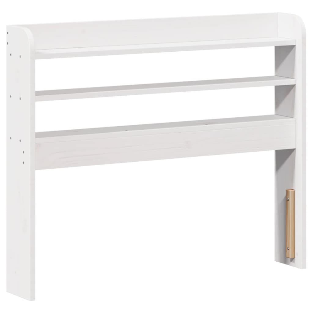 vidaXL Cadru de pat cu tăblie, alb, 75x190 cm, lemn masiv de pin