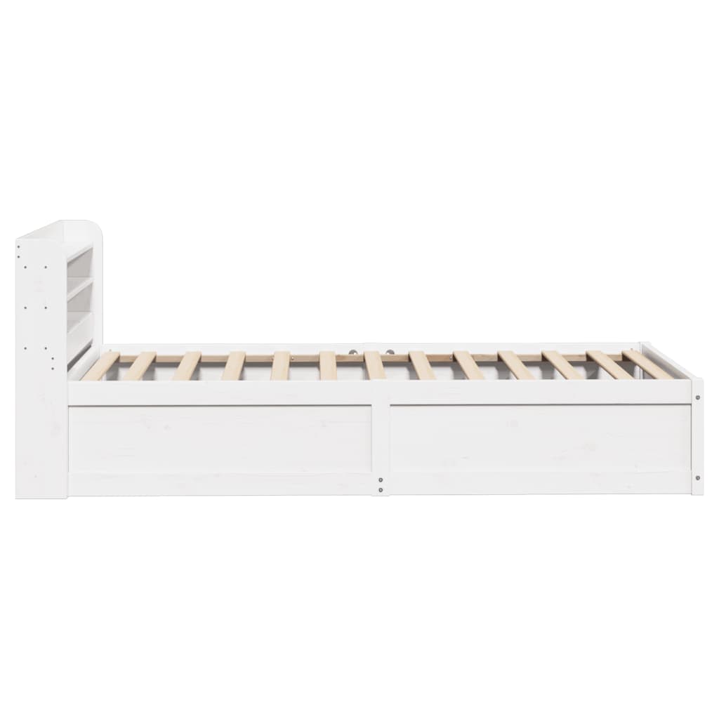 vidaXL Cadru de pat cu tăblie, alb, 100x200 cm, lemn masiv pin vidaXL Cadru de pat cu tăblie, alb, 100x200 cm, lemn masiv pin