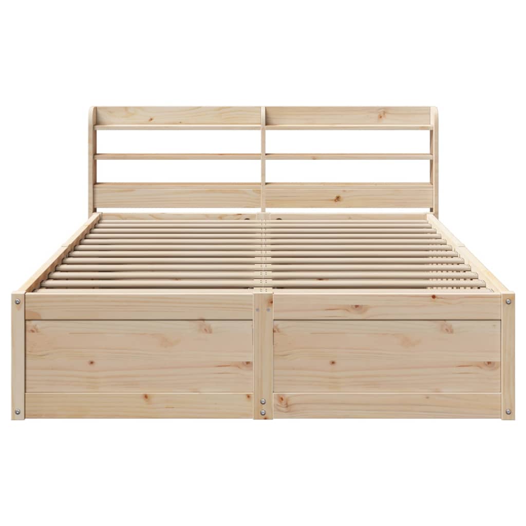vidaXL Cadru de pat cu tăblie, 140x190 cm, lemn masiv pin