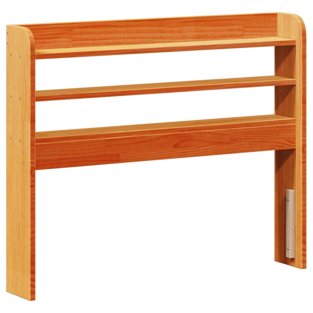 vidaXL Cadru de pat cu tăblie, maro ceruit, 75x190 cm, lemn masiv pin vidaXL Cadru de pat cu tăblie, maro ceruit, 75x190 cm, lemn masiv pin