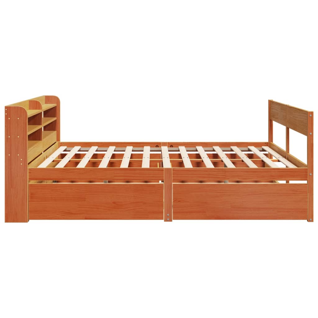 vidaXL Cadru de pat fără saltea, maro ceruit 180x200 cm lemn masiv pin