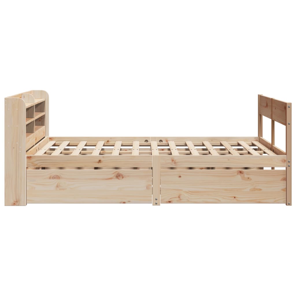 vidaXL Cadru de pat fără saltea, 140x190 cm, lemn masiv de pin