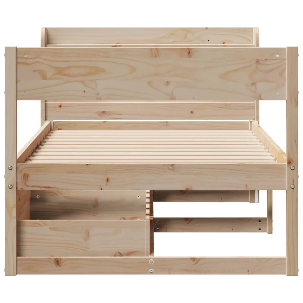 vidaXL Cadru de pat fără saltea, 75x190 cm, lemn masiv de pin