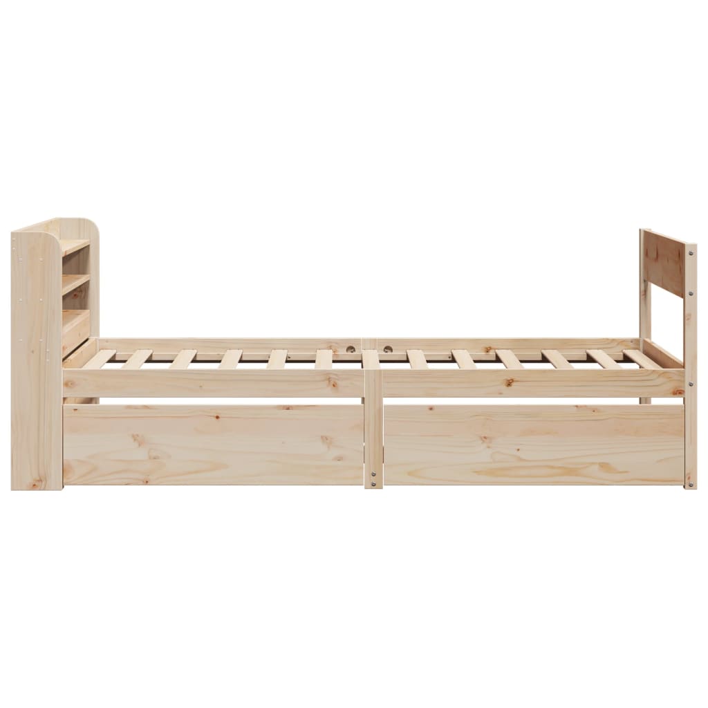 vidaXL Cadru de pat fără saltea, 75x190 cm, lemn masiv de pin