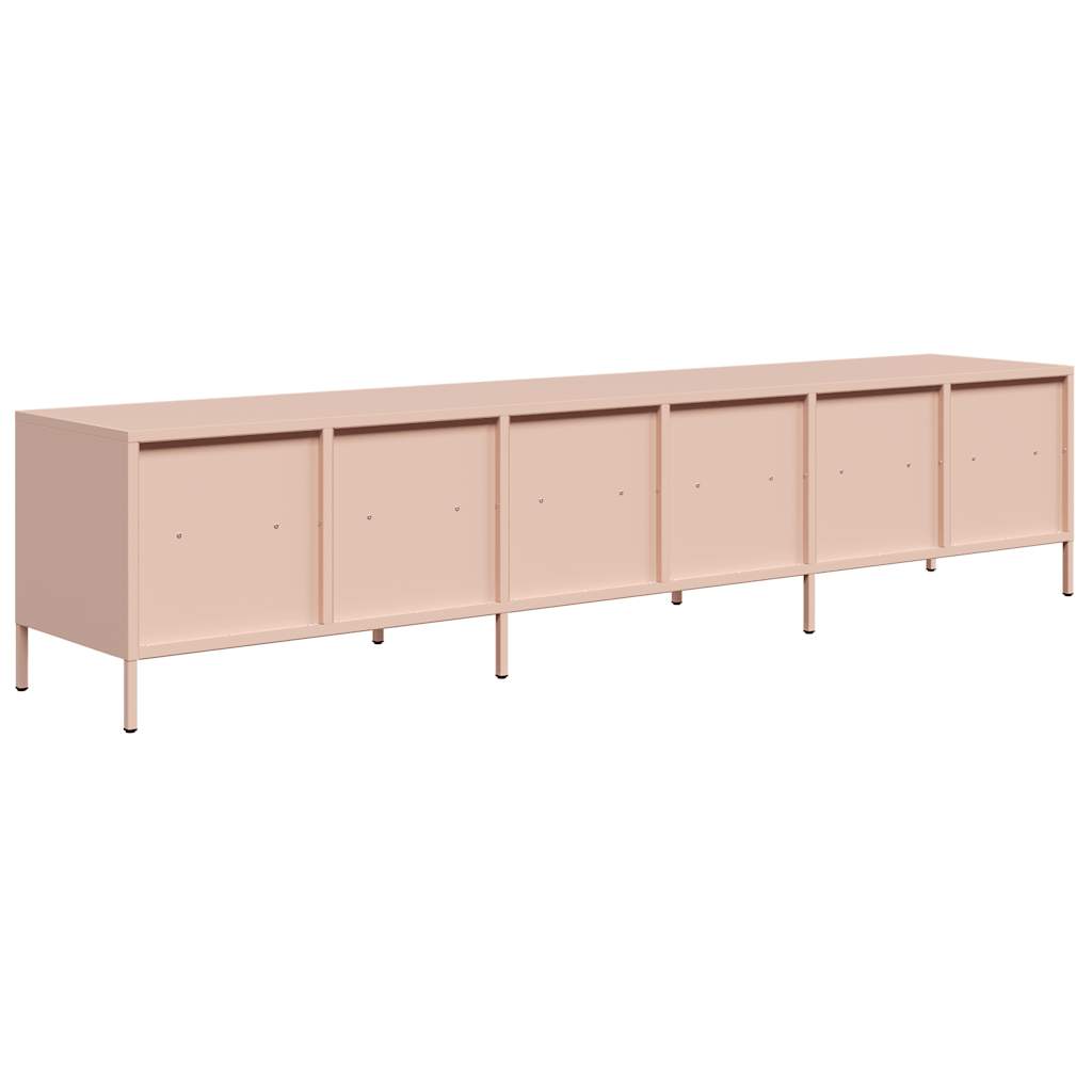 vidaXL Dulap TV, roz, 202x39x43,5 cm, oțel laminat la rece